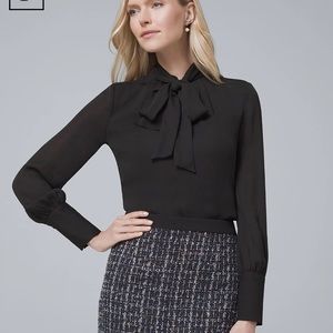 New Calvin Klein Women's Long Sleeve Bow Blouse